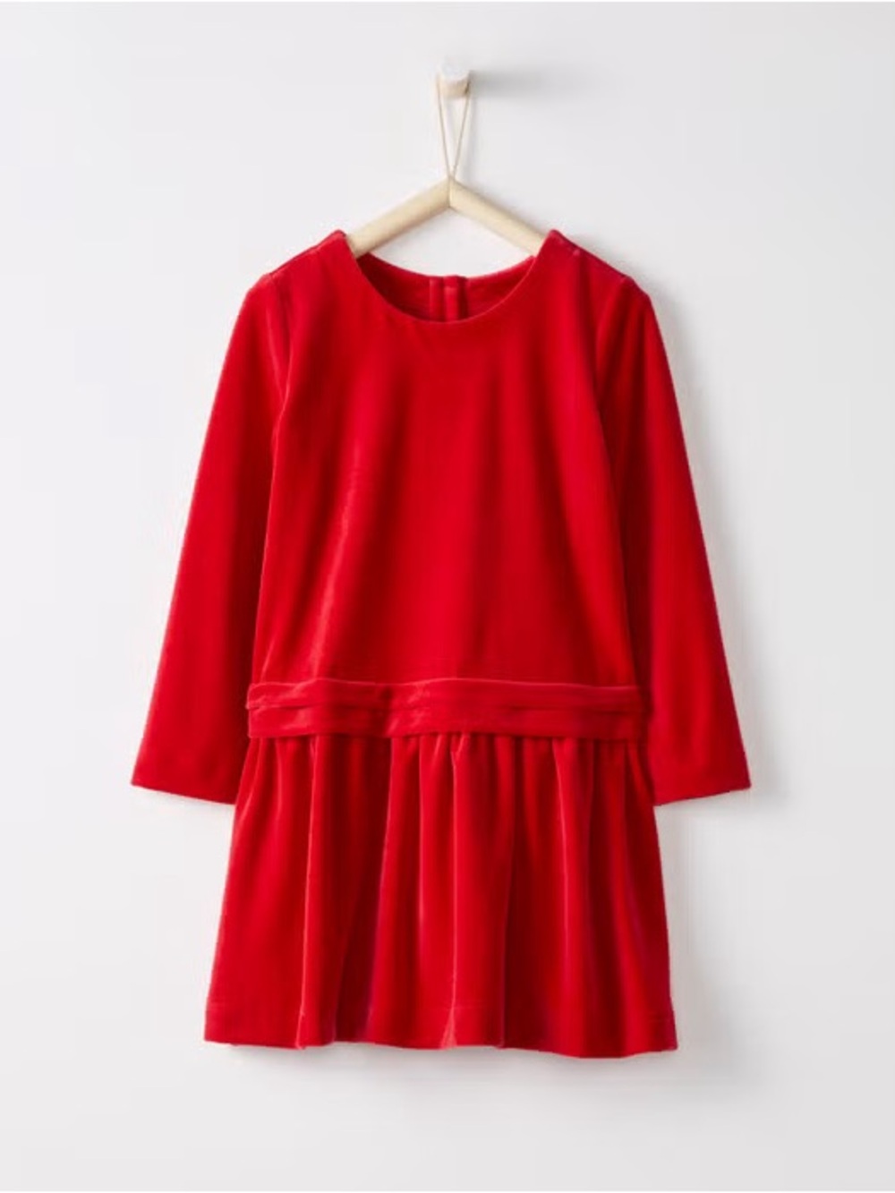 Hanna Andersson Red Velvet Long-Sleeve Girls' Dress